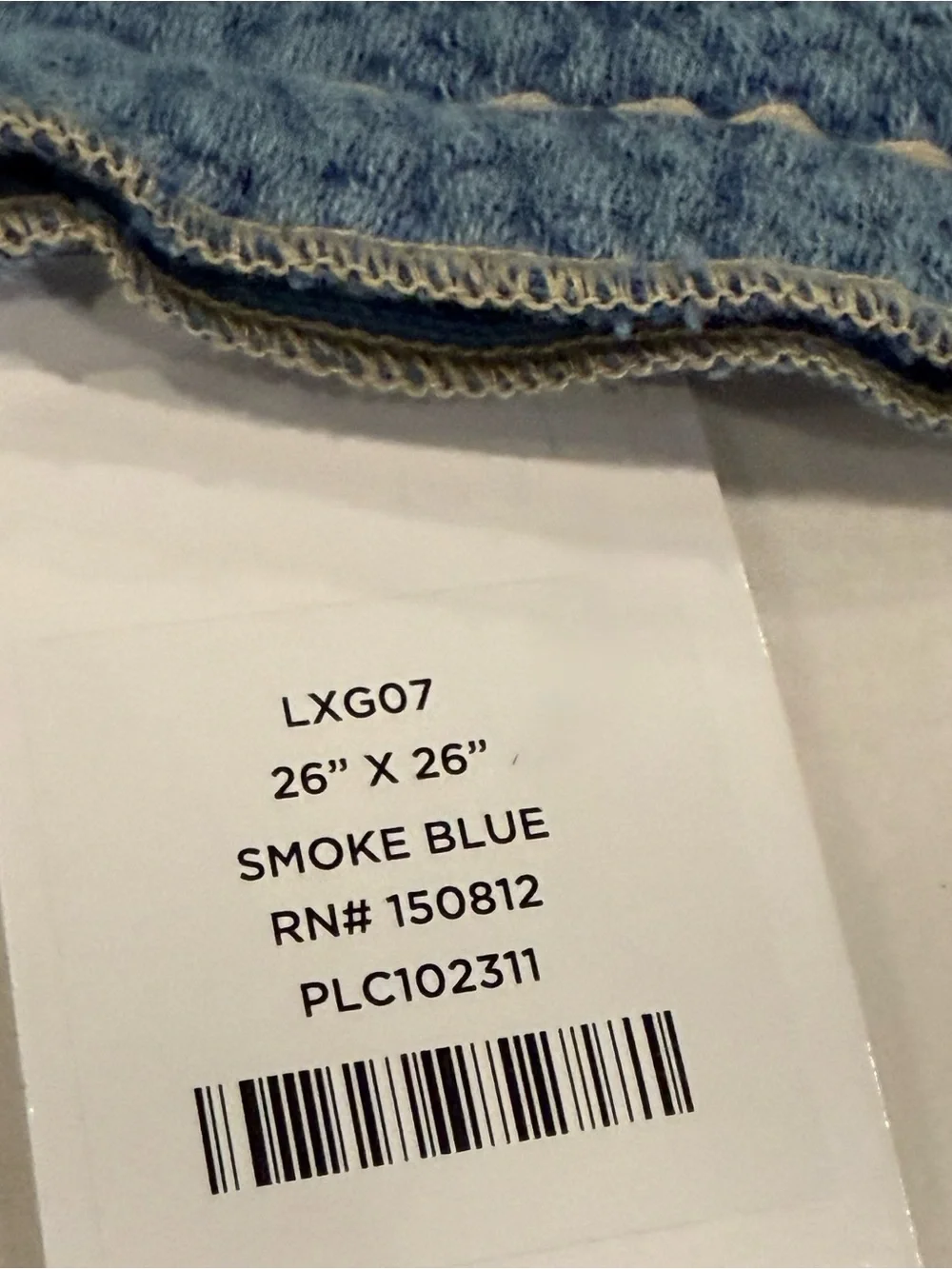 26”x26” smoke blue pillow cover with Contrast Stitching